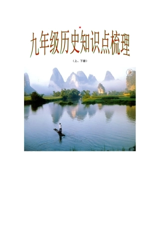 九年级历史知识点梳理 人教新课标版试卷