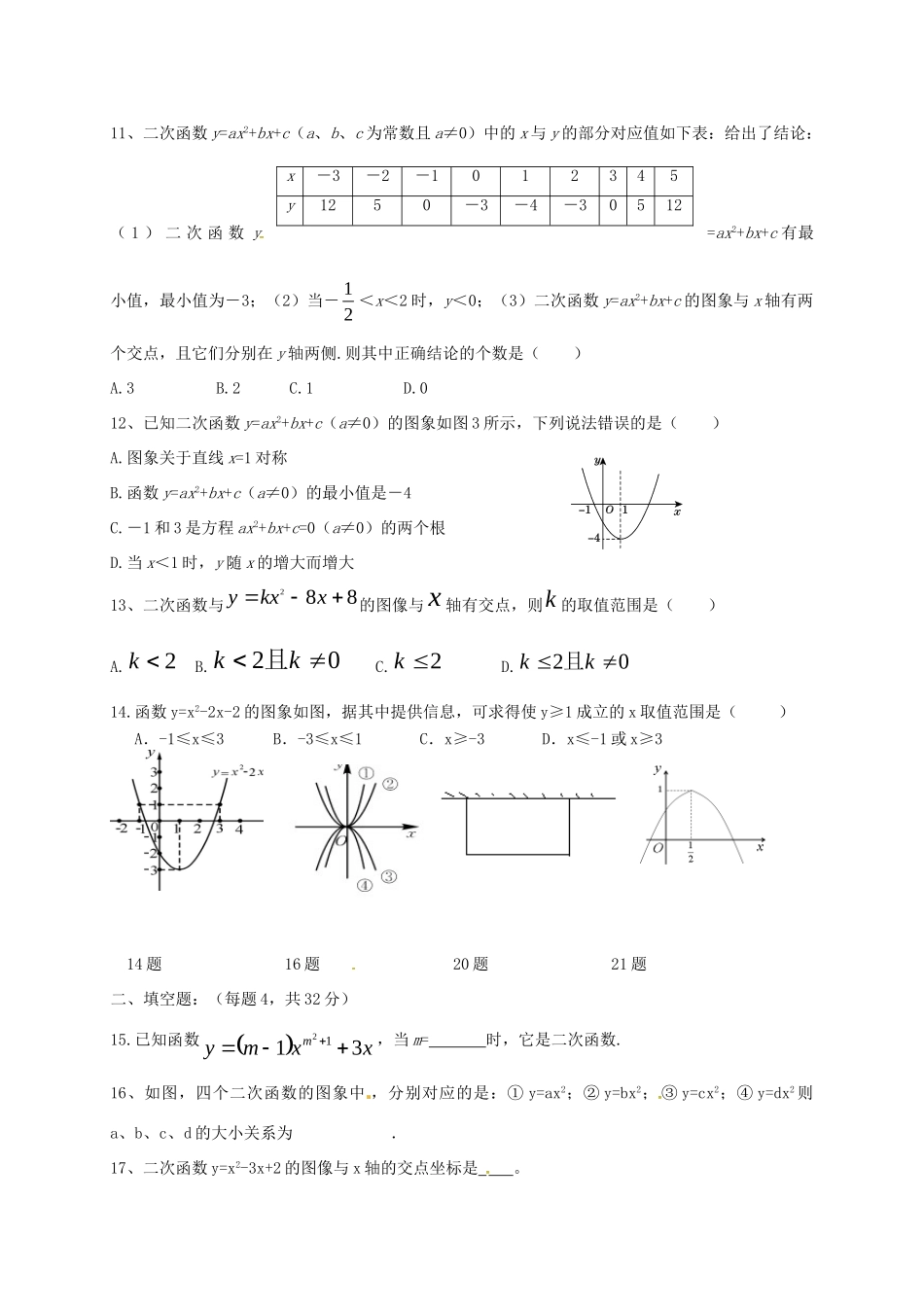 山东省临沭县九年级数学上学期10月月考试卷 新人教版试卷_第2页