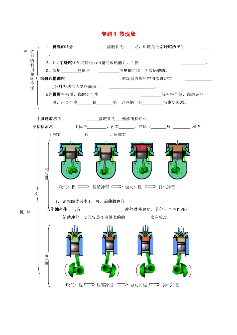 北京市中考物理总复习 专题8 热现象知识点4(无答案) 试题_第1页