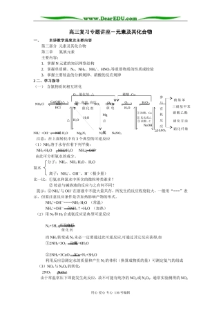 高三复习专题讲座－元素及其化合物(1)