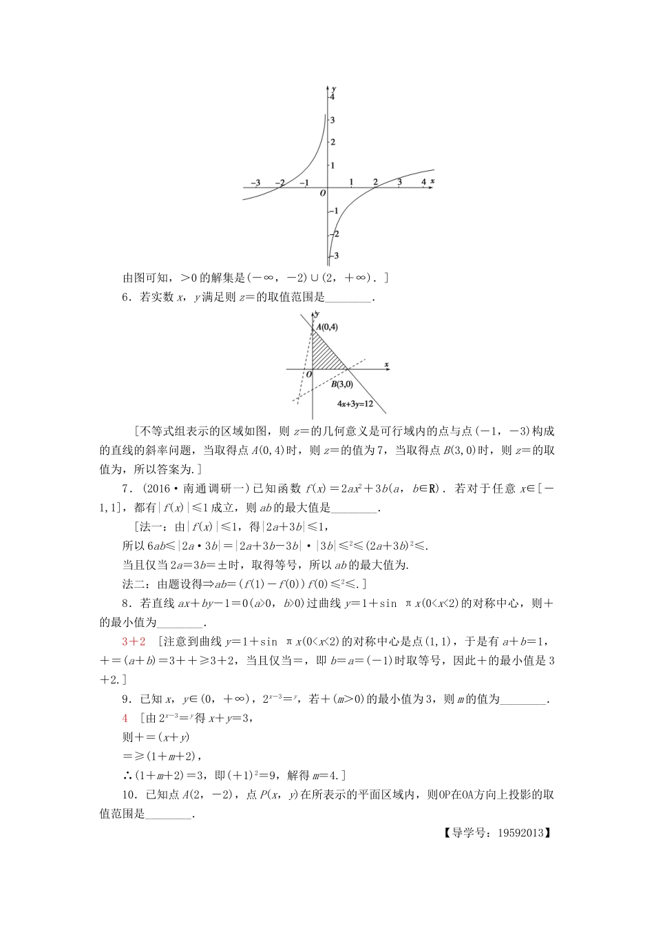 （江苏专版）高考数学二轮专题复习与策略 第1部分 专题1 集合、常用逻辑用语、不等式、函数与导数 第4讲 不等式专题限时集训 理-人教版高三全册数学试题_第2页