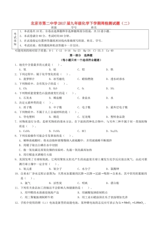 九年级化学下学期周检测试卷(二)试卷