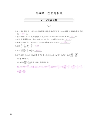 九年级数学上册 第四章 图形的相似同步测试卷(pdf)(新版)北师大版试卷