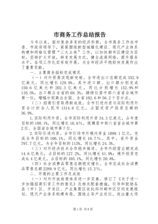 市商务工作总结报告 