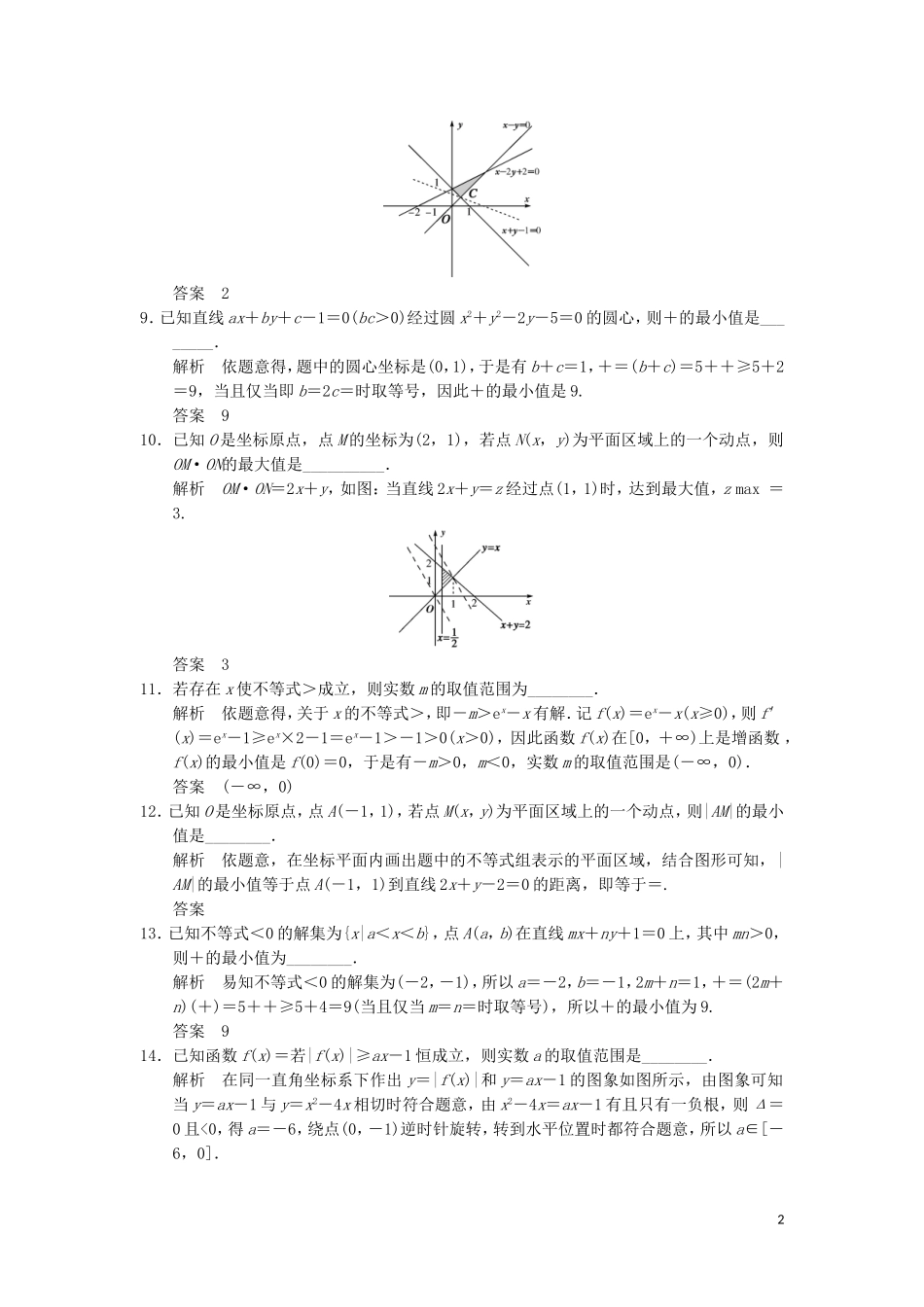 （江苏专用）高考数学二轮专题复习 填空题补偿练3 不等式 理-人教版高三全册数学试题_第2页