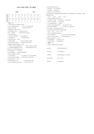 九年级历史下册 第3单元 第二次世界大战测试卷(D卷，pdf) 新人教版试卷
