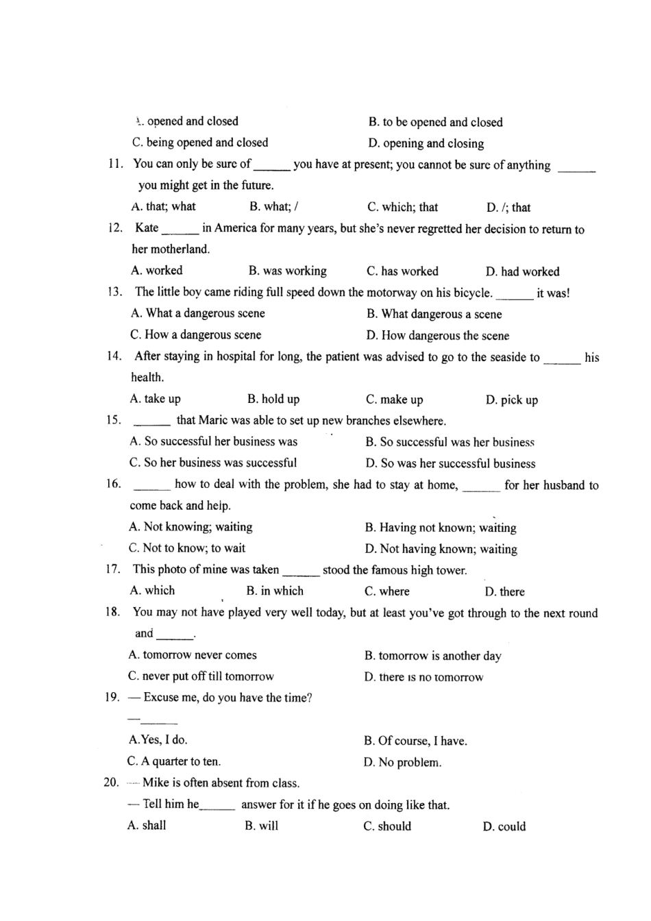 四川省成都市名校高三英语3月月考试卷_第3页