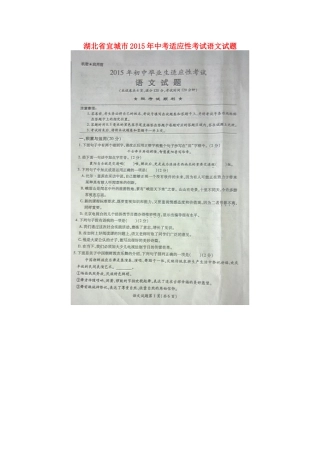 中考语文5月适应性考试试卷试卷