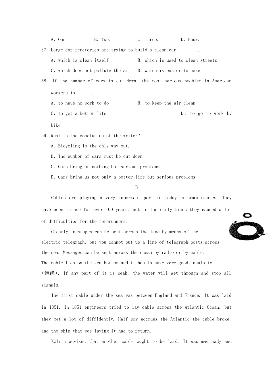 四川省名校高考英语模拟试卷汇编之阅读理解试卷_第2页