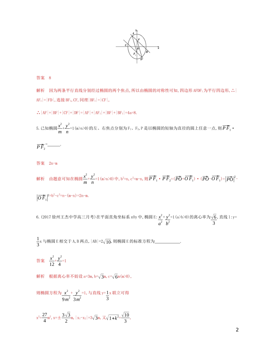（江苏专用）高考数学总复习 第十章 第二节 直线与椭圆的综合问题课时作业 苏教版-苏教版高三全册数学试题_第2页