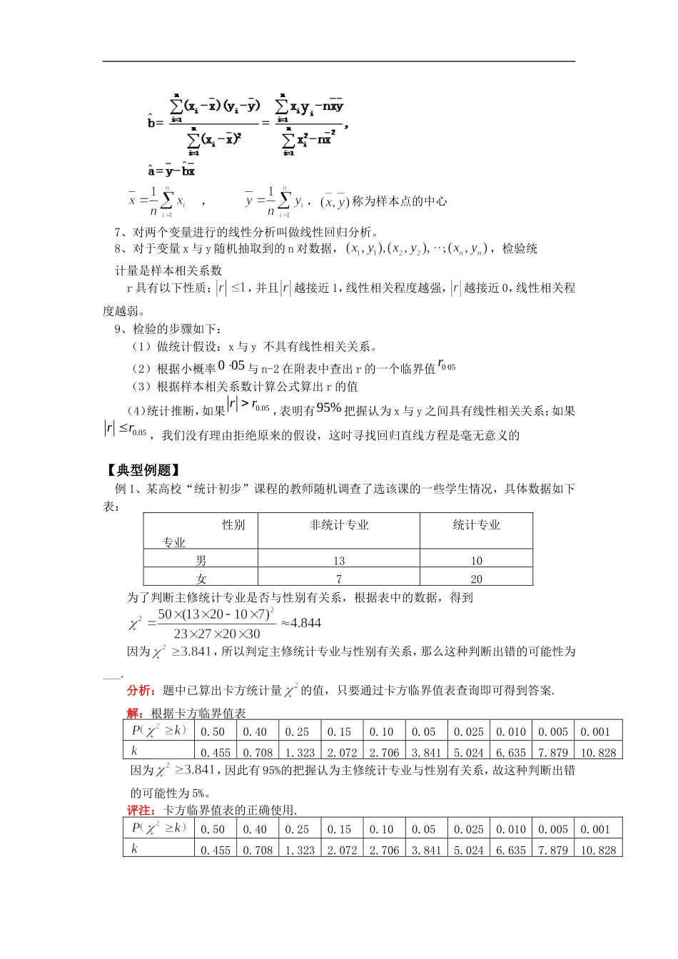 高二数学独立性检验与回归分析人教实验版（B）知识精讲_第2页