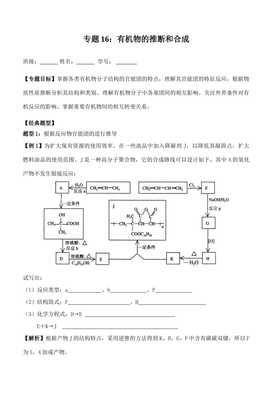 专题16合成与推断_第1页