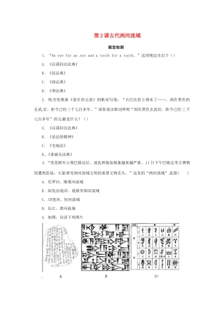 九年级历史上册 第一单元 古代亚非文明 12 古代两河流域随堂检测 新人教版试卷