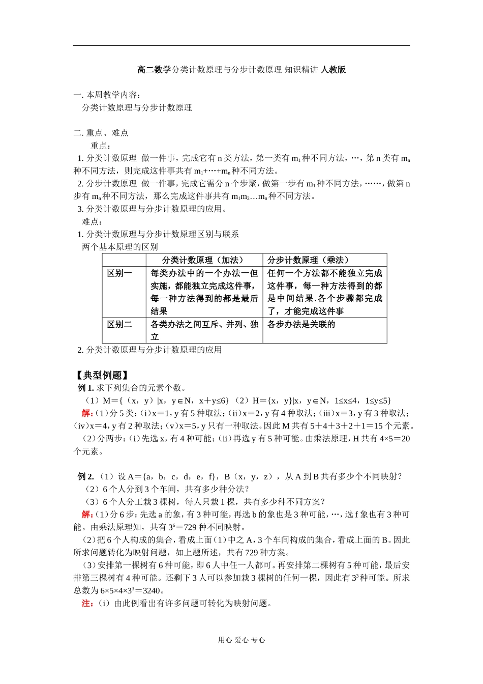 高二数学分类计数原理与分步计数原理 知识精讲 人教版_第1页