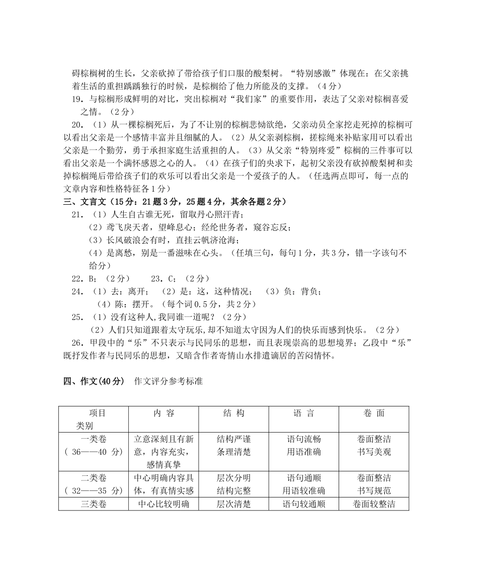 四川省雅安市八年级语文下学期期末考试试卷答案试卷_第2页