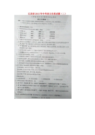 中考语文仿真试卷(二)试卷