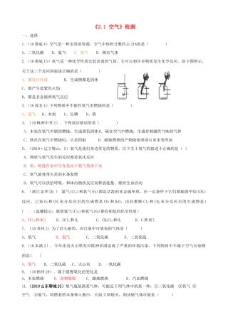 九年级化学上册(21 空气)检测 新人教版试卷