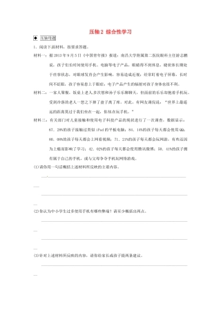 中考语文临考押题训练 压轴2 综合性学习试卷