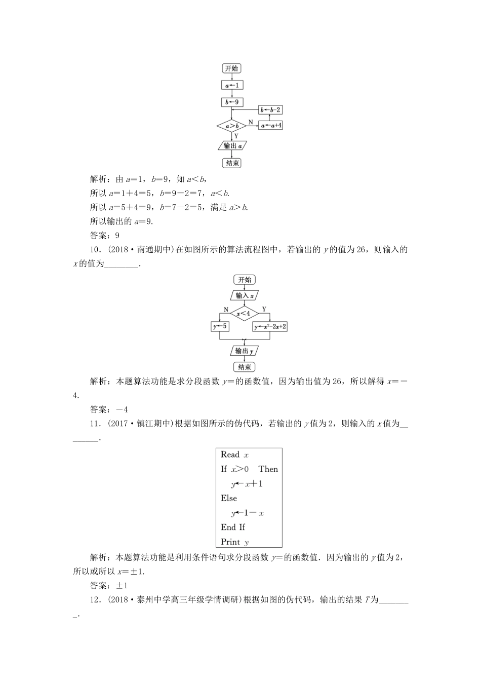 （江苏专版）高考数学一轮复习 第十章 算法、复数、推理与证明 课时达标检测（四十八）算法、复数-人教版高三全册数学试题_第3页
