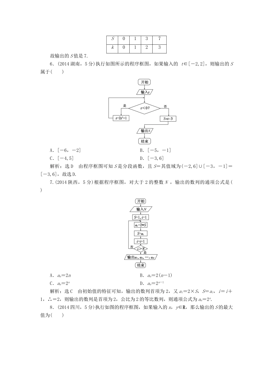 （新课标）高考数学备考试题库 第十章 第1节 算法与程序框图 文（含解析）-人教版高三全册数学试题_第3页