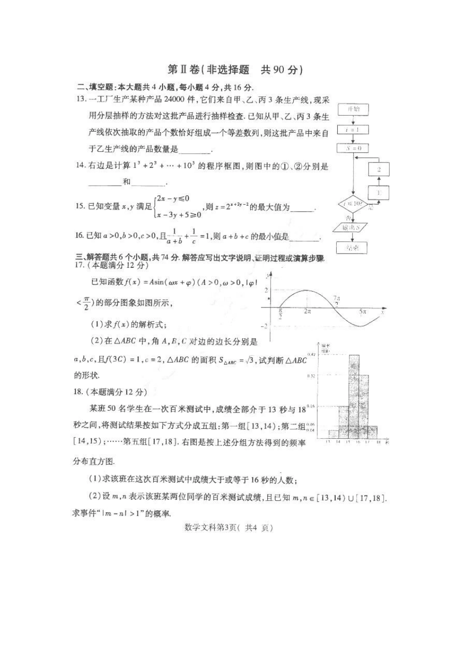 山东省枣庄市高三数学第二次高考模拟考试 文新人教版试卷_第3页