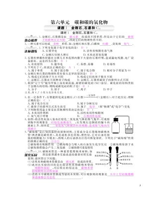 九年级化学上册 第六单元 碳和碳的氧化物同步测试卷(pdf)(新版)新人教版试卷