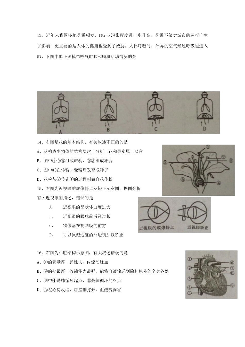 四川省内江市中考生物试卷_第3页