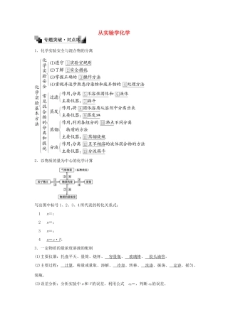 高中化学 第一章 从实验学化学章末专题复习练习 新人教版必修1-新人教版高一必修1化学试题