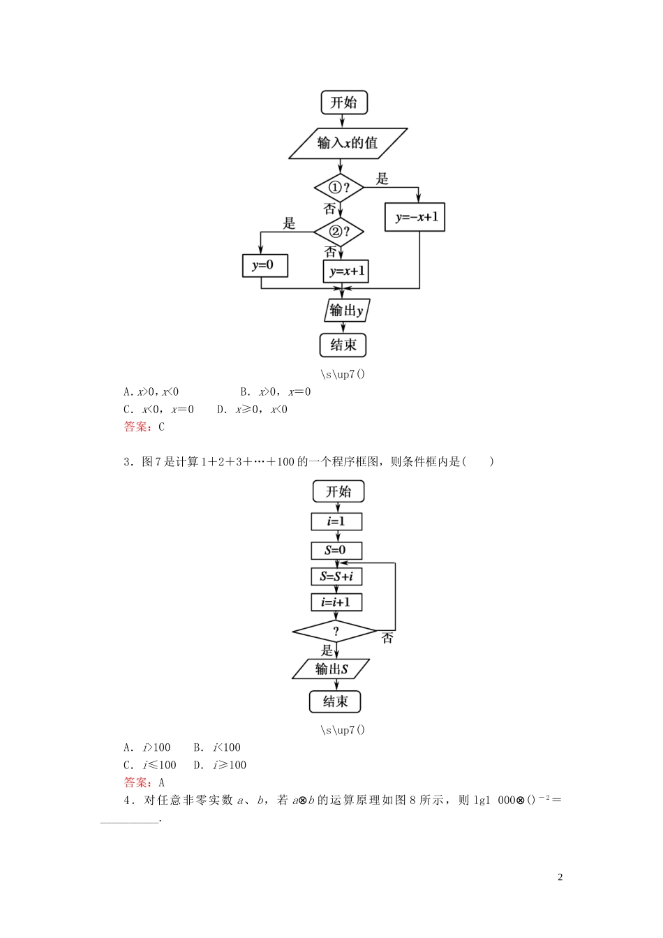 高中数学 第4章 框图 4-1-1 流程图(一)练习 新人教A版选修1-2-新人教A版高二选修1-2数学试题_第2页
