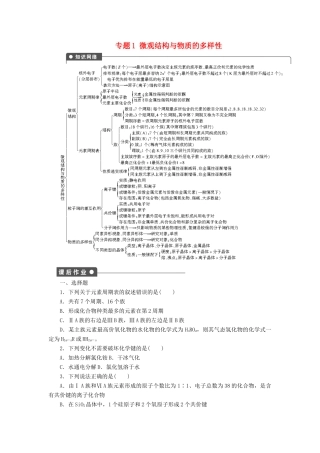 高中化学 专题1 微观结构与物质的多样性课时作业 苏教版必修2-苏教版高一必修2化学试题