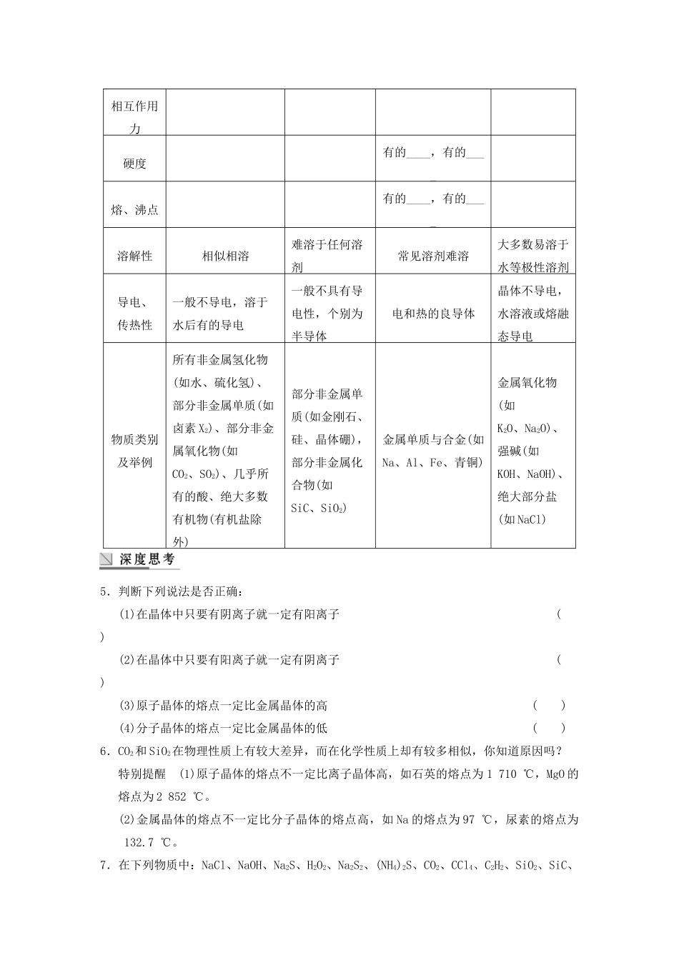 四川省成都市经济技术开发区实验中学高三化学总复习 12.3 晶体结构与性质_第3页