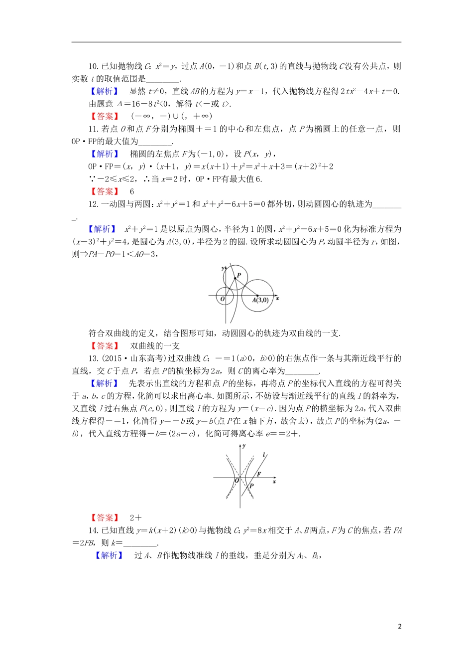 高中数学 第2章 圆锥曲线与方程章末综合检测 苏教版选修1-1-苏教版高二选修1-1数学试题_第2页