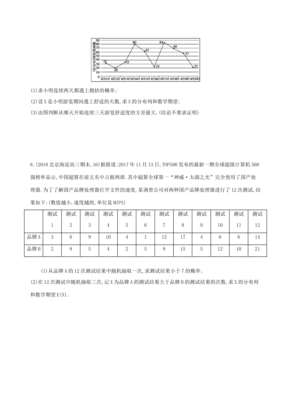 （北京专用）高考数学一轮复习 第十章 计数原理与概率、随机变量及其分布 第八节 离散型随机变量的均值与方差、正态分布作业本 理-人教版高三全册数学试题_第3页