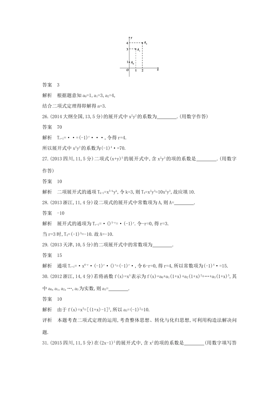 （全国通用）高考数学一轮总复习 第十一章 计数原理 11.2 二项式定理专用题组 理 新人教B版-新人教B版高三全册数学试题_第2页