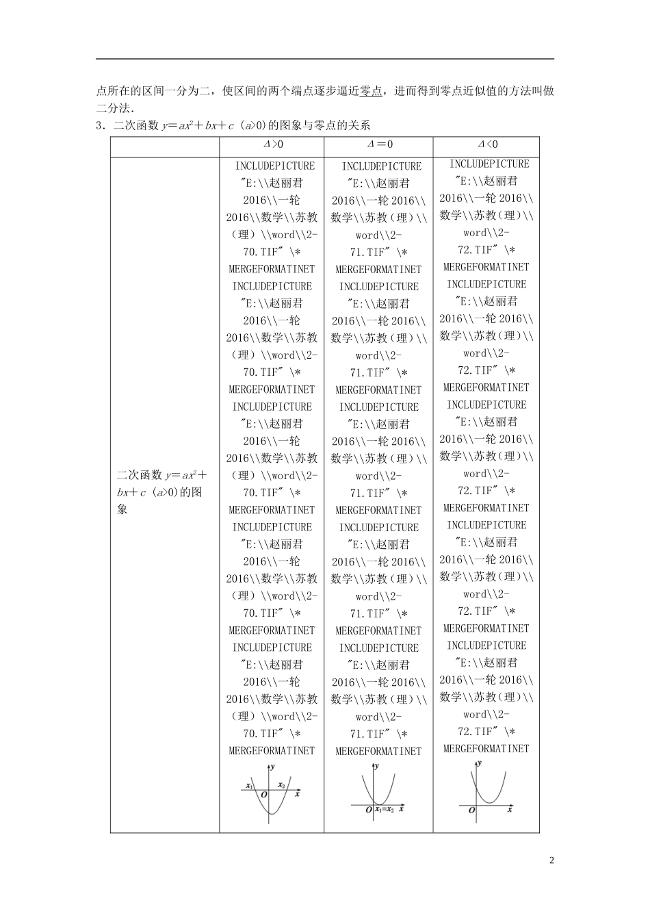 （江苏专用）高考数学一轮复习 第二章 函数概念与基本初等函数I 2.8 函数与方程 理-人教版高三全册数学试题_第2页