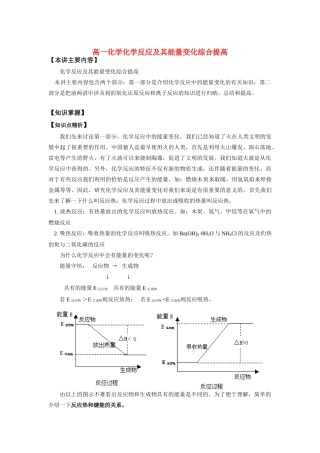 高一化学化学反应及其能量变化综合提高知识精讲