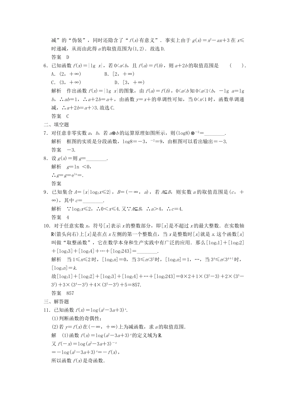 （广东专用）高考数学一轮复习 第二章 函数与基本初等函数 第5讲 对数与对数函数 文（含解析）-人教版高三全册数学试题_第2页