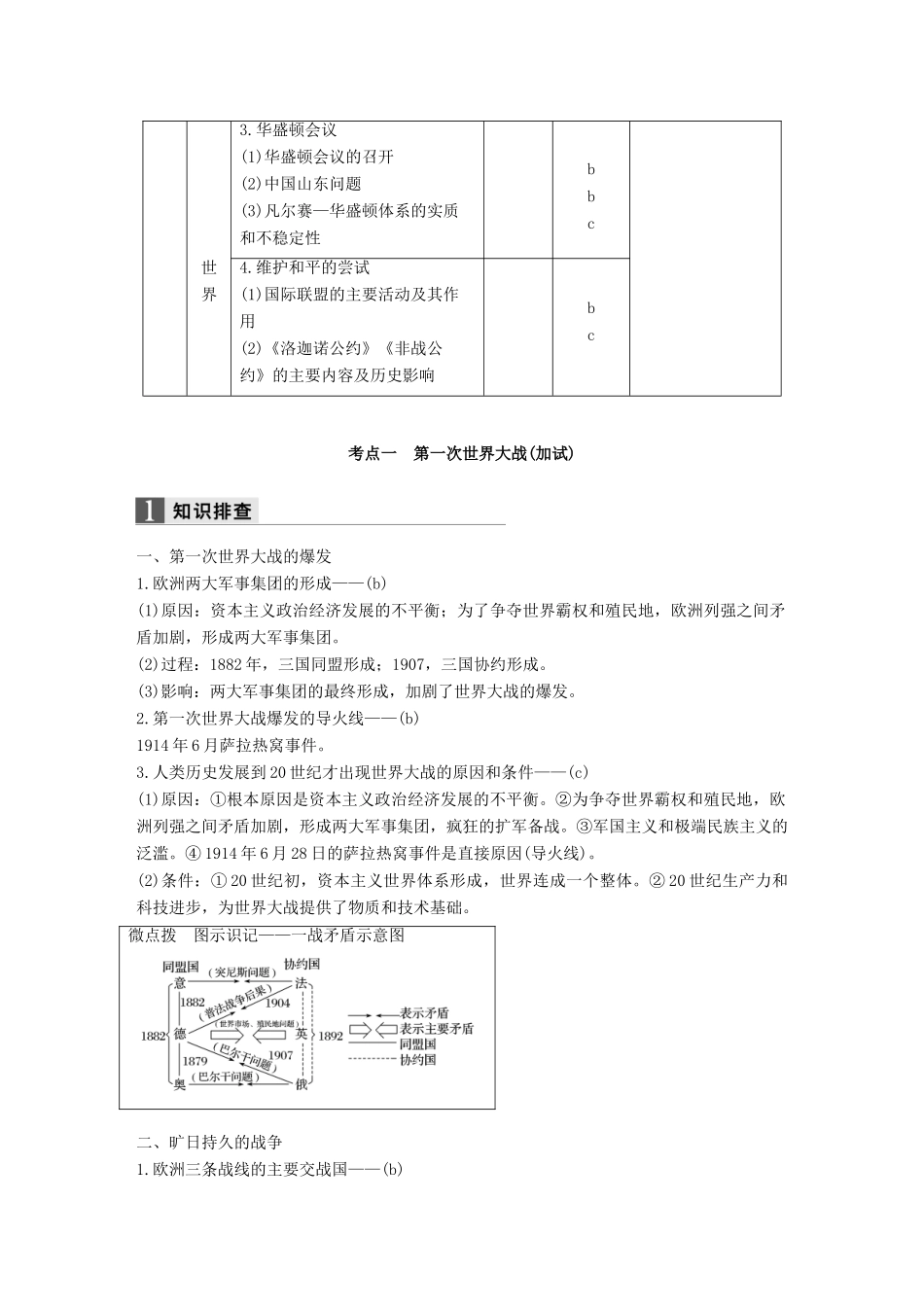 （浙江专用）高考历史二轮复习 阶段三 现代的中国与西方世界 专题十四 20世纪的两次世界大战(上)-人教版高三全册历史试题_第2页