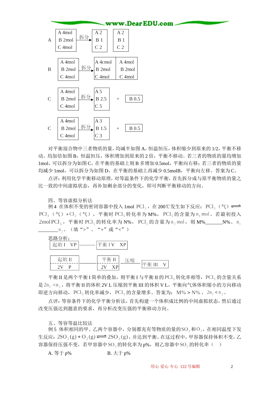 化学平衡移动计算的分析方法 学法指导 不分版本_第2页