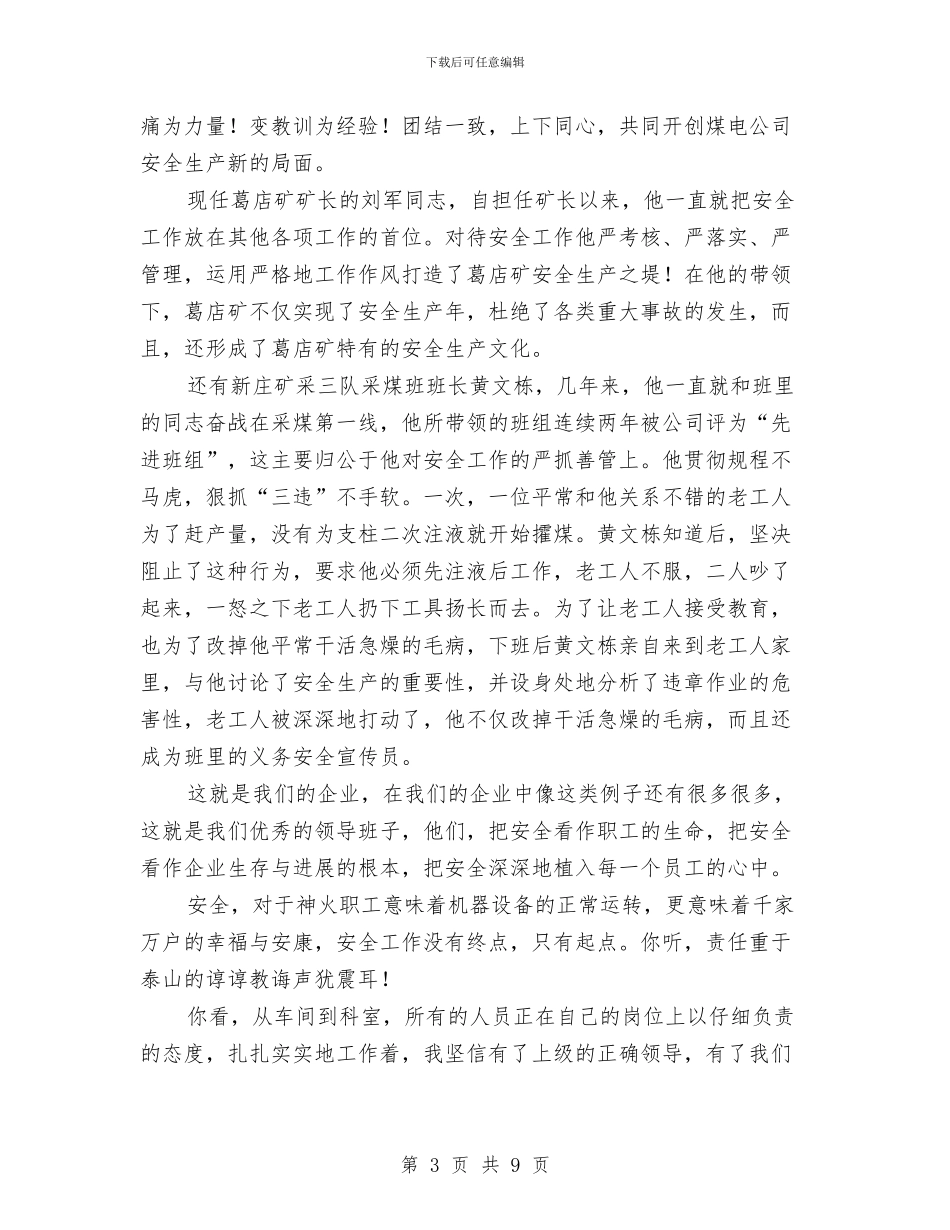关于安全演讲稿4篇与关于安全生产大检查实施方案汇编_第3页