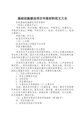 基础设施建设项目申报材料范文大全_1