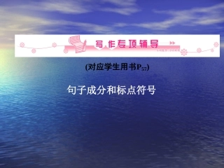 写作专项4句子成分和标点符号