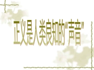 正义是人类良知的“声音”