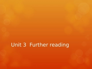 Unit3-3Furtherreading