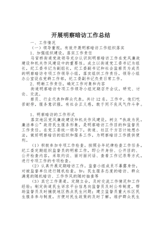 开展明察暗访工作总结