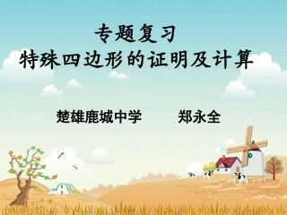 专题复习：特殊四边形证明及计算