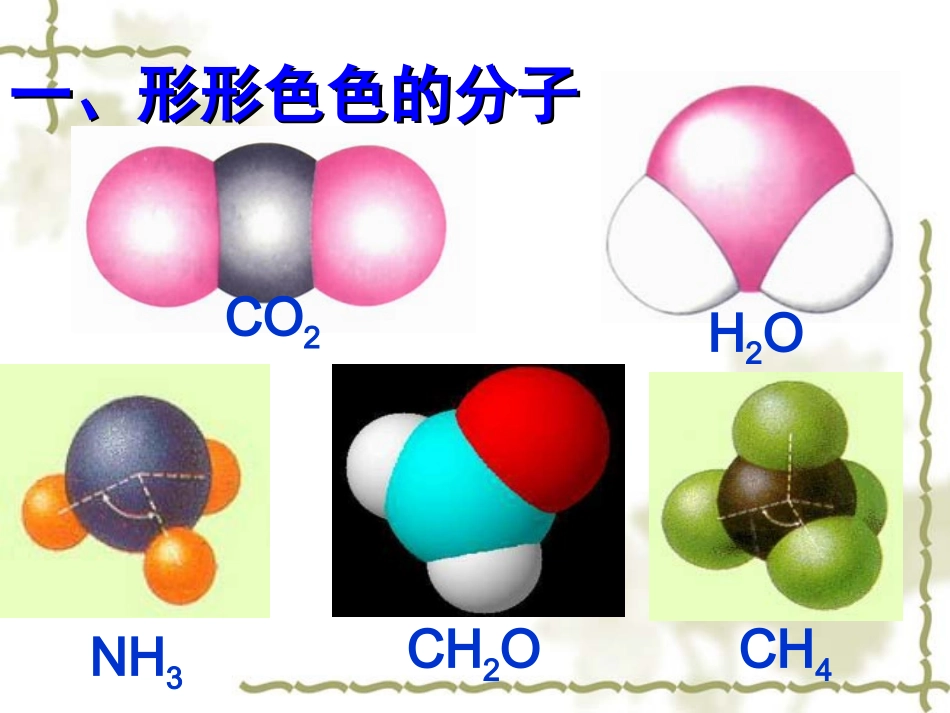 人教版化学选修三《分子的立体结构》课件2(第1课时)_第2页
