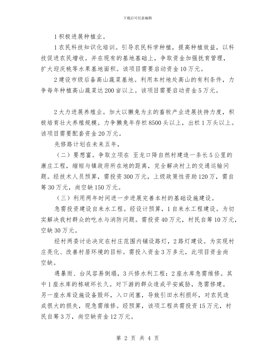 关于村经济发展制定的规划与关于某公路通车开幕仪式上的讲话发言汇编_第2页