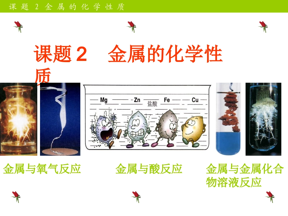 人教版九年级化学下册第八单元课题2金属的化学性质_第1页