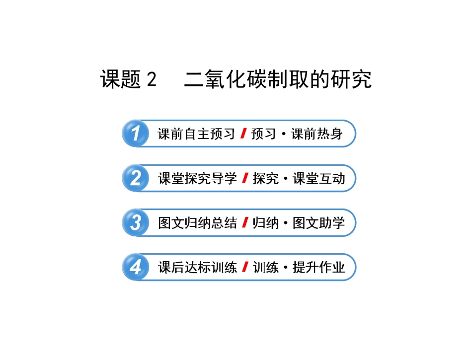 人教版九年级上册第六单元课题2《二氧化碳制取的研究》课件_第1页